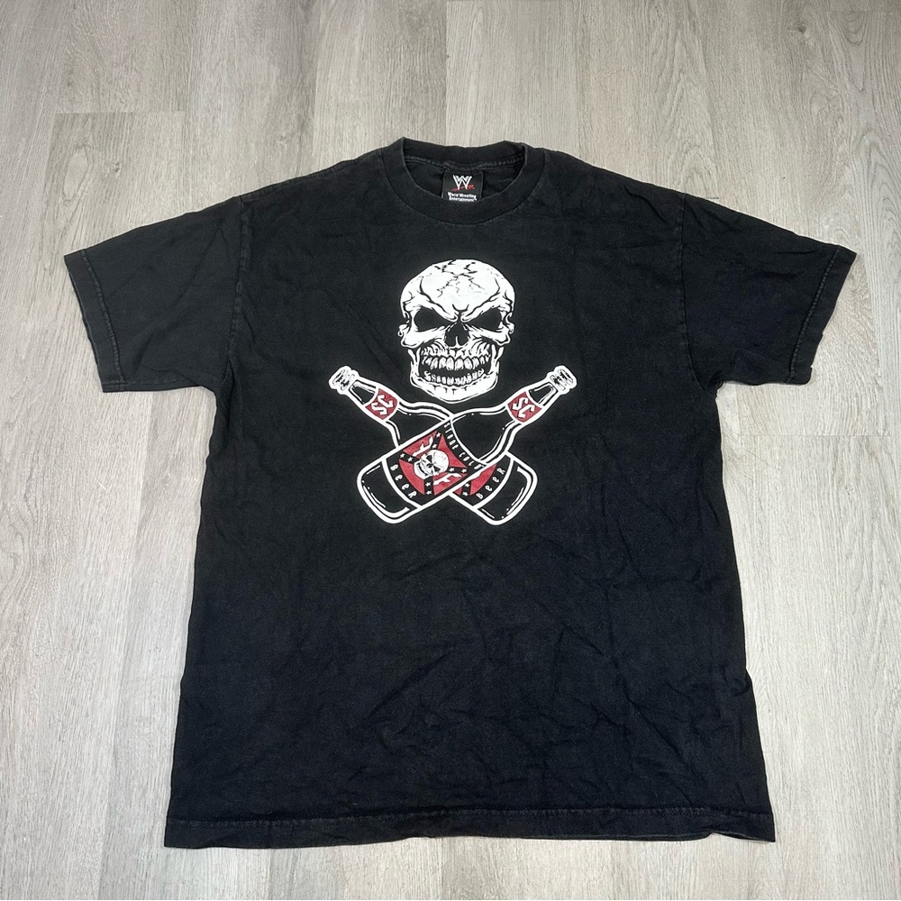 Vintage Y2k 2004 WWE Stone Cold F*ck Fear Drink Beer Shirt Large Wrestling Sport